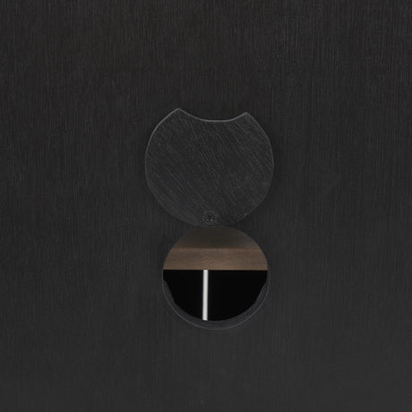 Mercana Sloan Black Wood W/Black Metal Frame Accent Cabinet