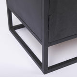 Mercana Sloan Black Wood W/Black Metal Frame Accent Cabinet