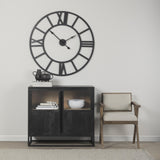 Mercana Sloan Black Wood W/Black Metal Frame Accent Cabinet