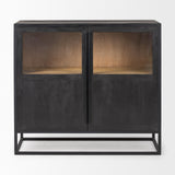 Mercana Sloan Black Wood W/Black Metal Frame Accent Cabinet