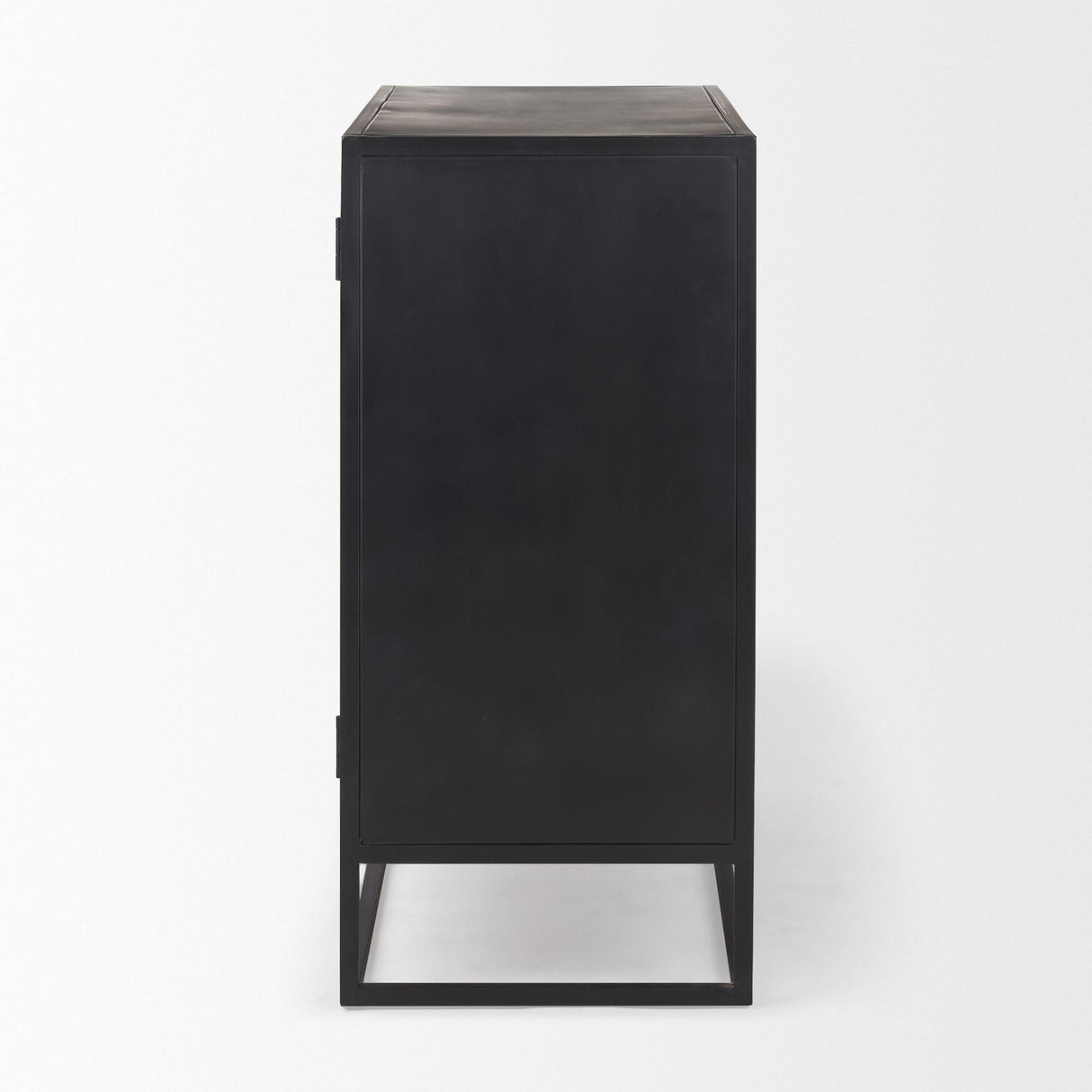 Mercana Sloan Black Wood W/Black Metal Frame Accent Cabinet