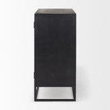 Mercana Sloan Black Wood W/Black Metal Frame Accent Cabinet