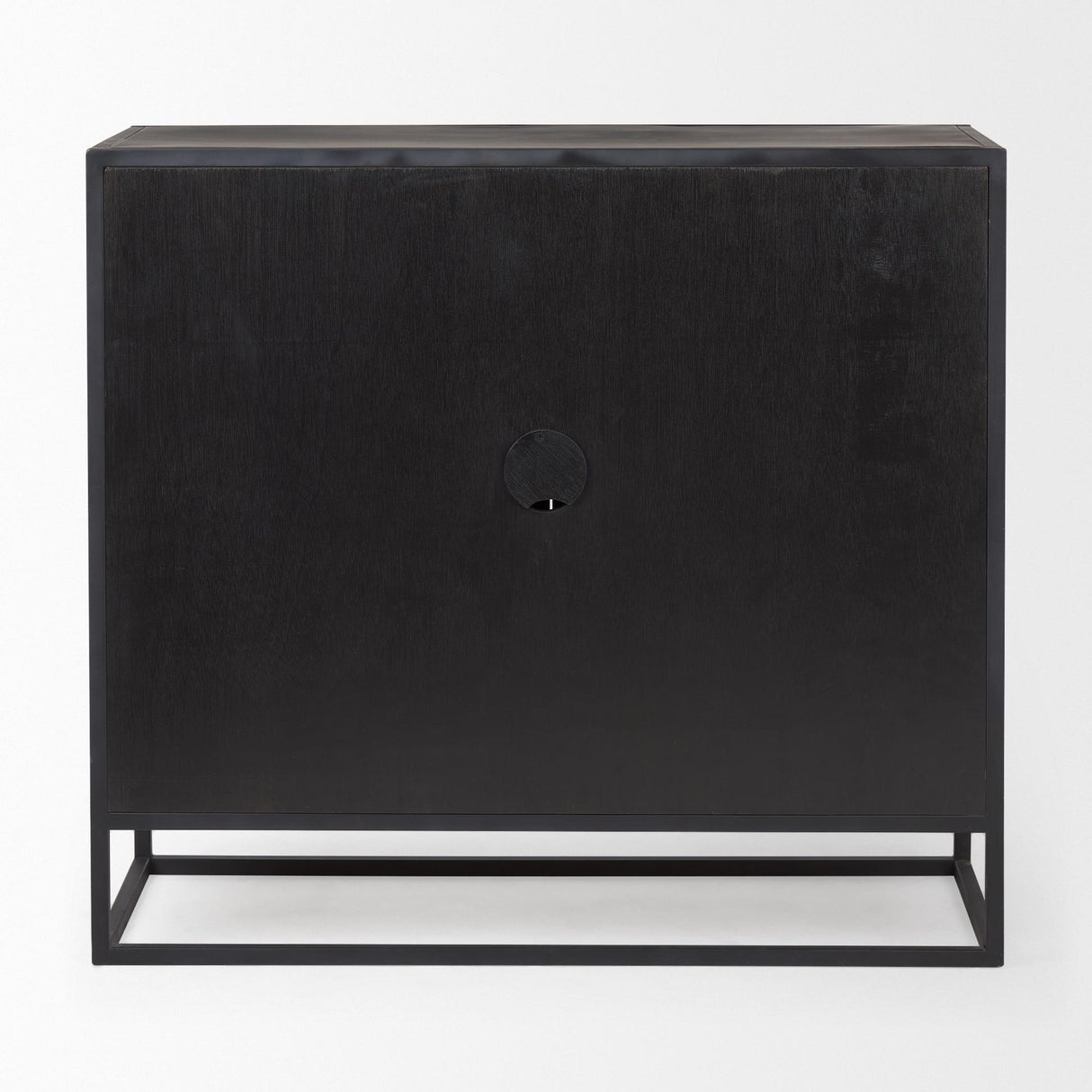 Mercana Sloan Black Wood W/Black Metal Frame Accent Cabinet