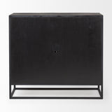 Mercana Sloan Black Wood W/Black Metal Frame Accent Cabinet