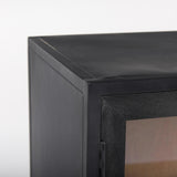 Mercana Sloan Black Wood W/Black Metal Frame Accent Cabinet