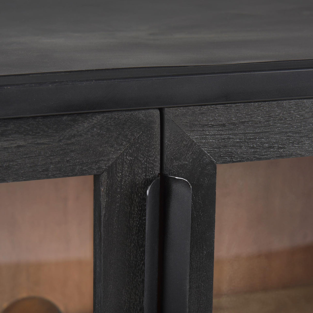 Mercana Sloan Black Wood W/Black Metal Frame Accent Cabinet