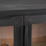 Mercana Sloan Black Wood W/Black Metal Frame Accent Cabinet