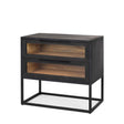 Mercana Sloan Black Wood W/Black Metal Frame Side Table