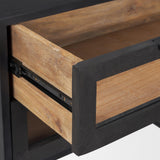 Mercana Sloan Black Wood W/Black Metal Frame Side Table