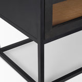 Mercana Sloan Black Wood W/Black Metal Frame Side Table