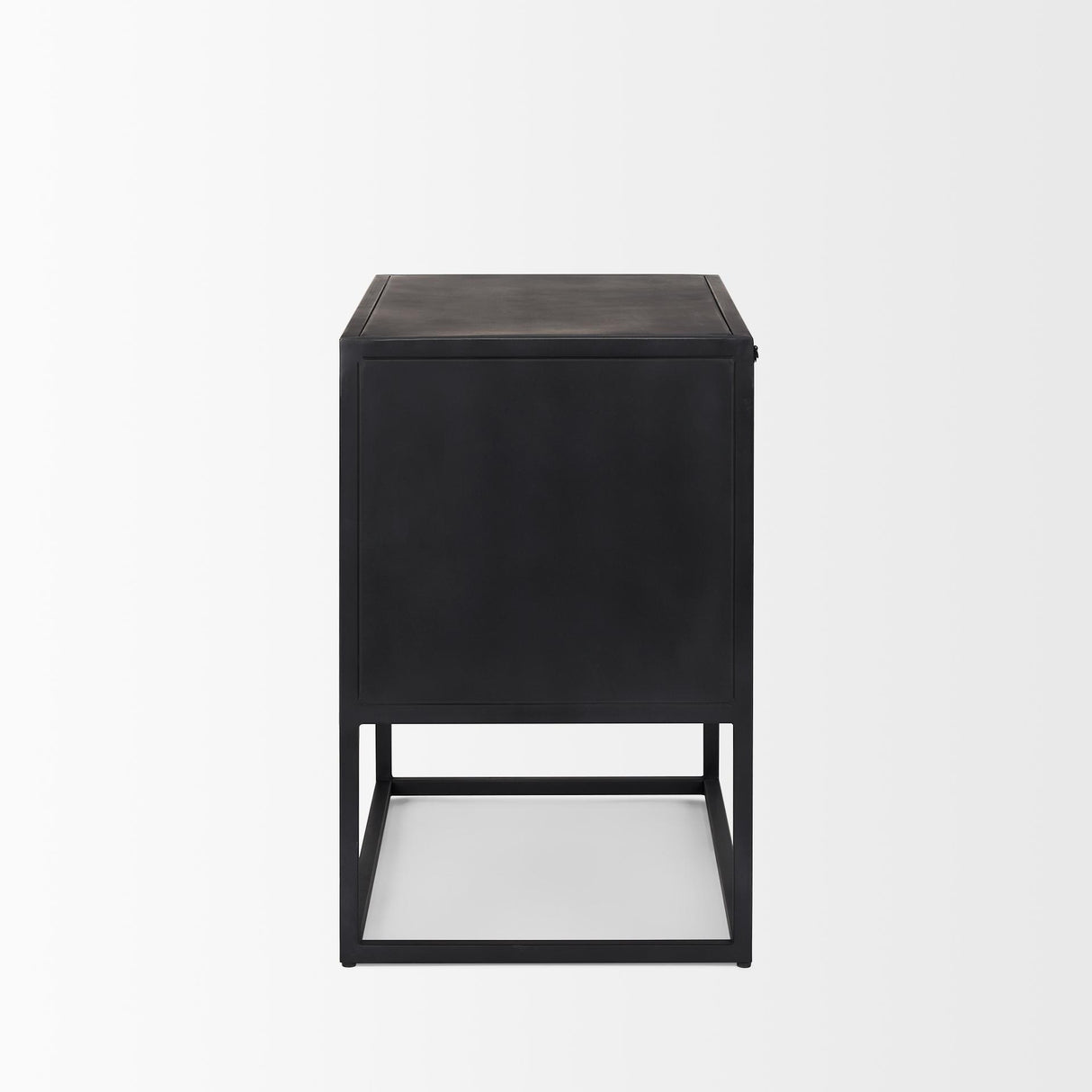 Mercana Sloan Black Wood W/Black Metal Frame Side Table
