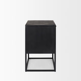 Mercana Sloan Black Wood W/Black Metal Frame Side Table