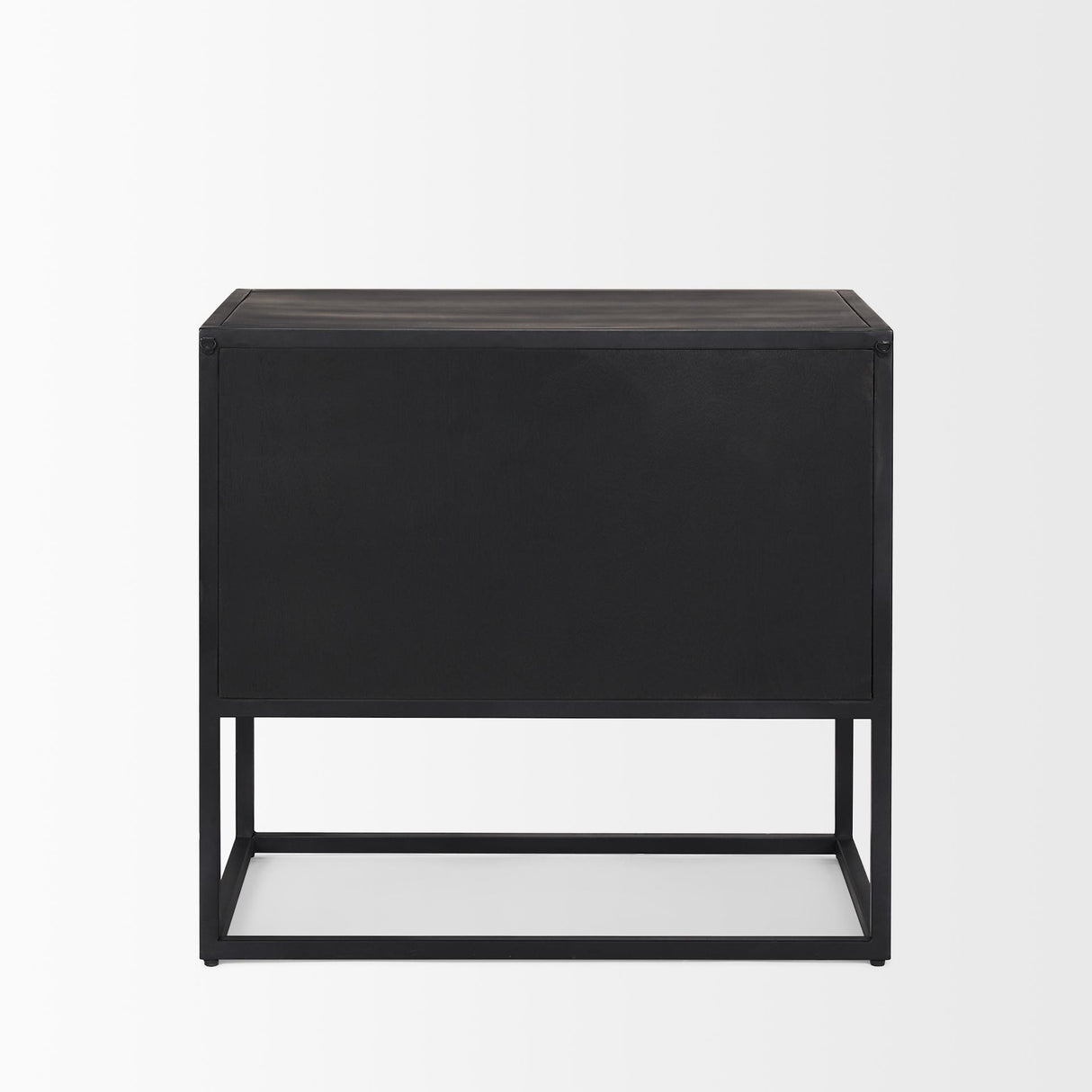 Mercana Sloan Black Wood W/Black Metal Frame Side Table