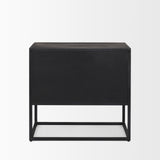 Mercana Sloan Black Wood W/Black Metal Frame Side Table