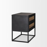 Mercana Sloan Black Wood W/Black Metal Frame Side Table