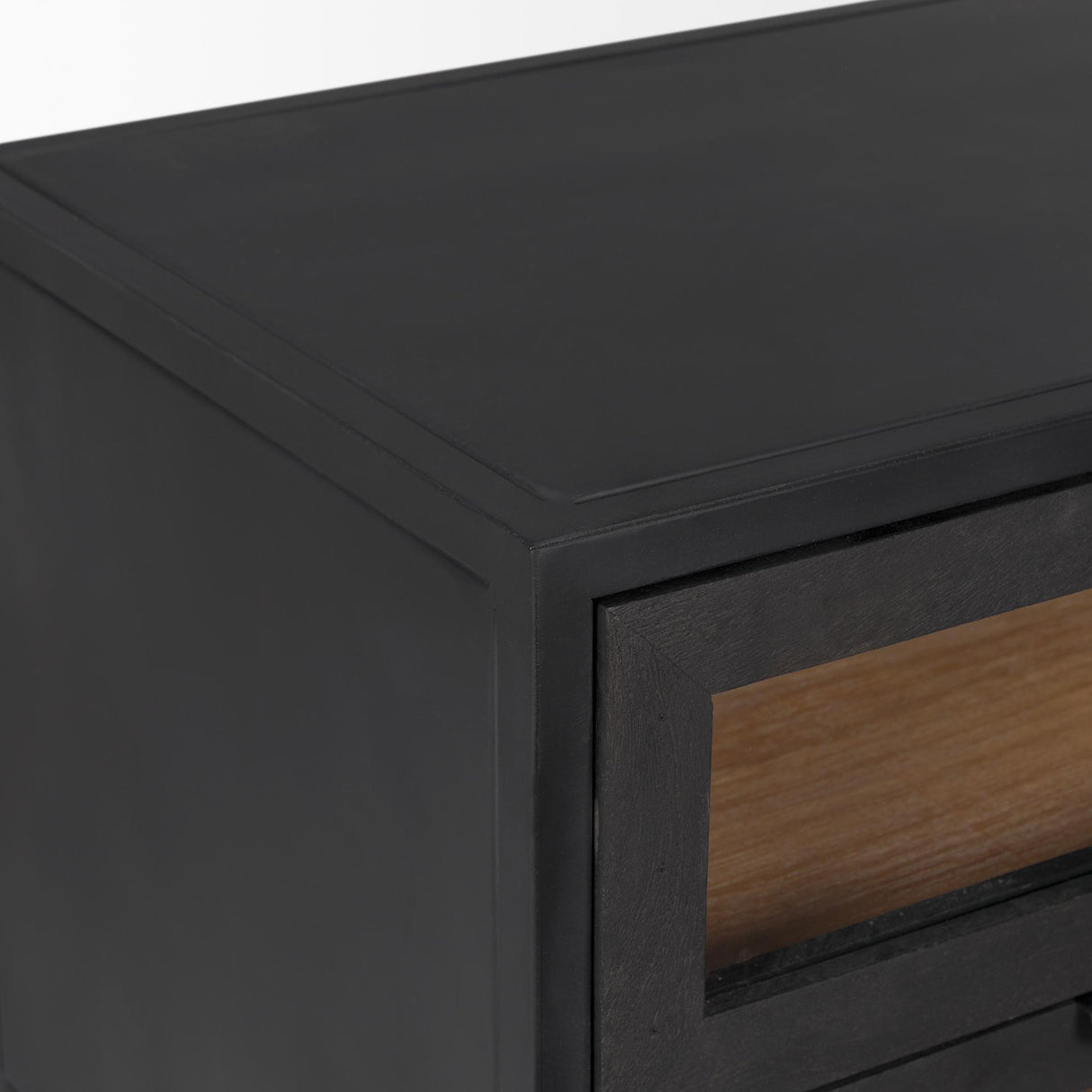 Mercana Sloan Black Wood W/Black Metal Frame Side Table