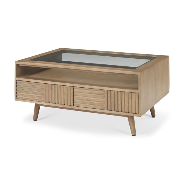 Mercana Sable 38.0L x 27.0W x 18.0H Light Brown Wood Coffee Table