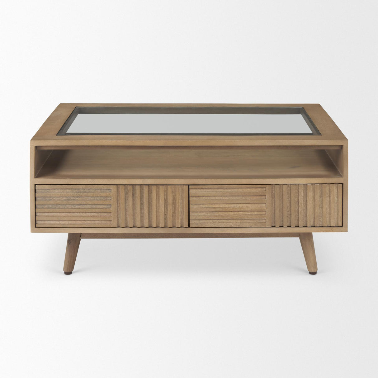 Mercana Sable 38.0L x 27.0W x 18.0H Light Brown Wood Coffee Table