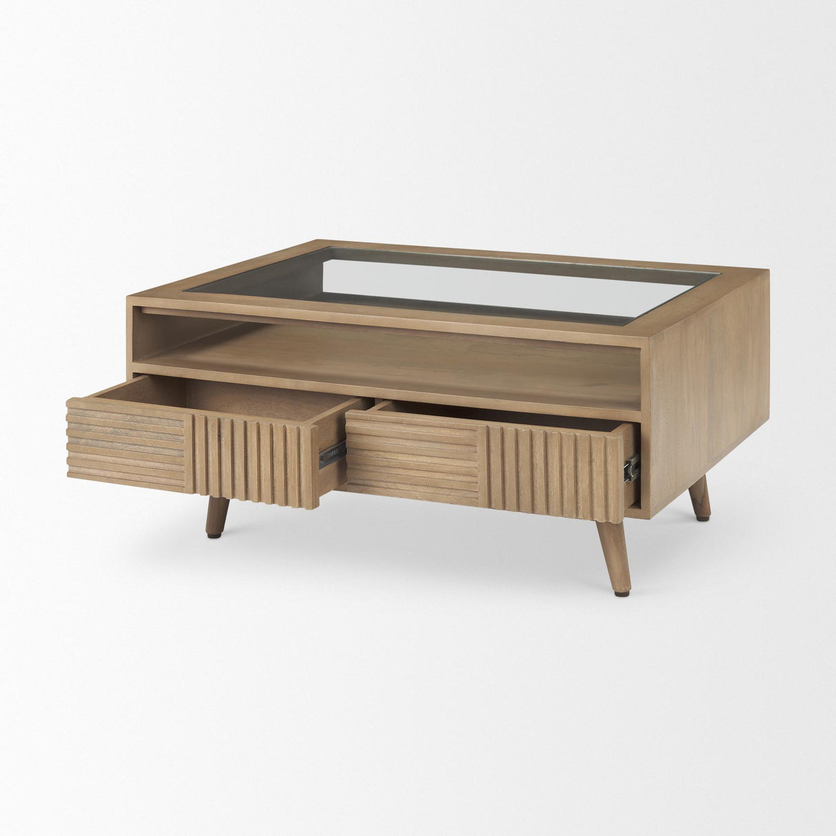 Mercana Sable 38.0L x 27.0W x 18.0H Light Brown Wood Coffee Table