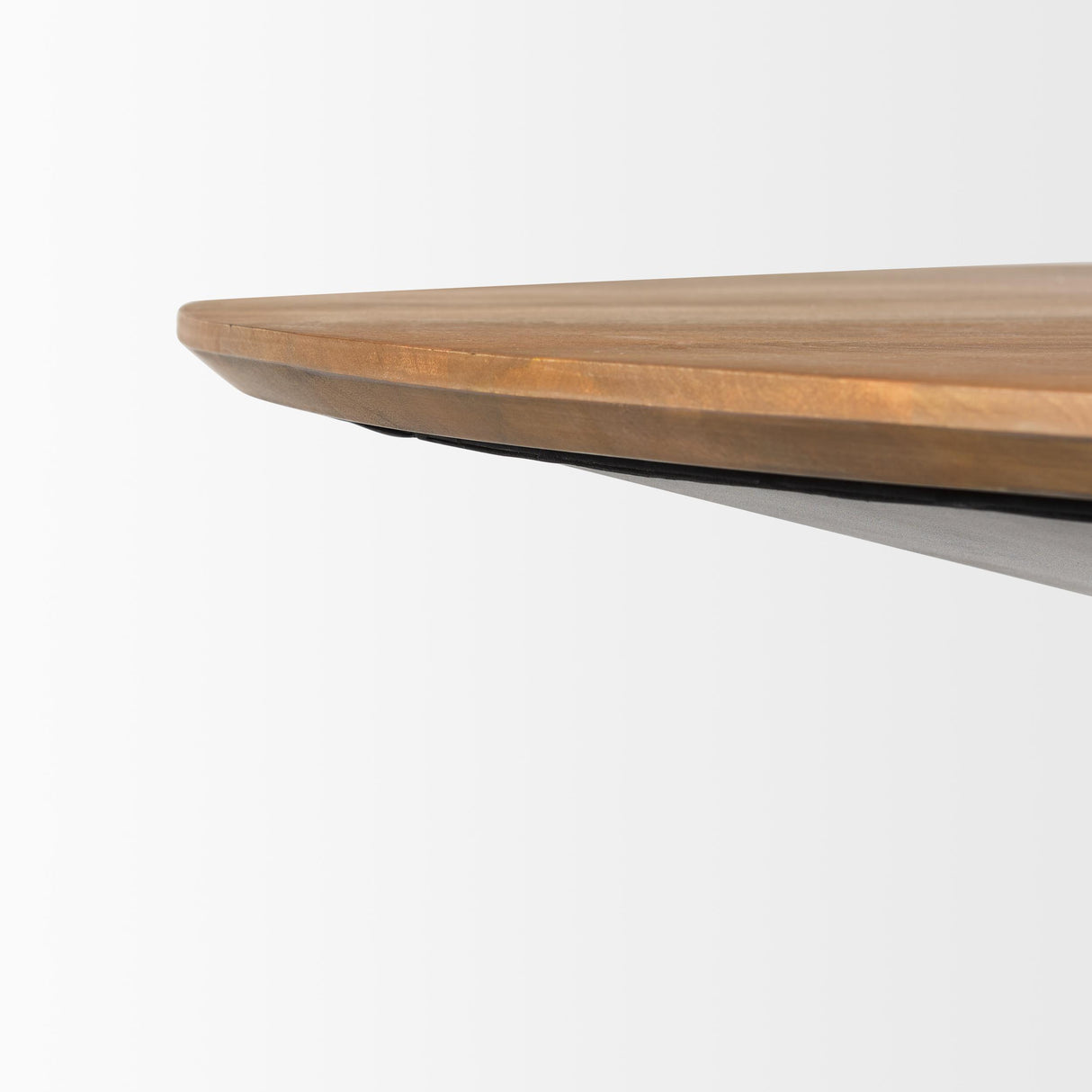 Mercana Mitchell Black Metal Pedestal Base with Brown Wood Top Dining Table 63.0L x 63.0W x 30.0H