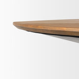 Mercana Mitchell Black Metal Pedestal Base with Brown Wood Top Dining Table 63.0L x 63.0W x 30.0H