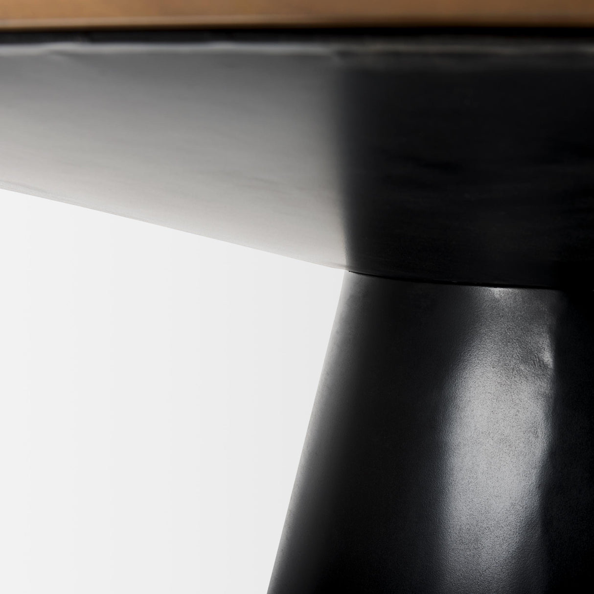 Mercana Mitchell Black Metal Pedestal Base with Brown Wood Top Dining Table 63.0L x 63.0W x 30.0H