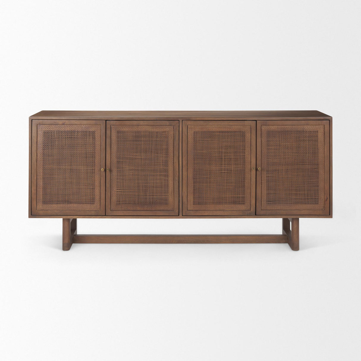 Mercana Grier Medium Brown Solid Wood W/Cane Sideboard