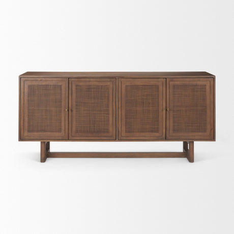 Mercana Grier Medium Brown Solid Wood W/Cane Sideboard