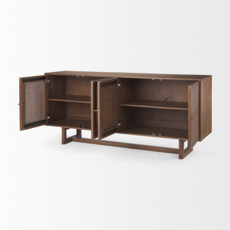 Mercana Grier Medium Brown Solid Wood W/Cane Sideboard