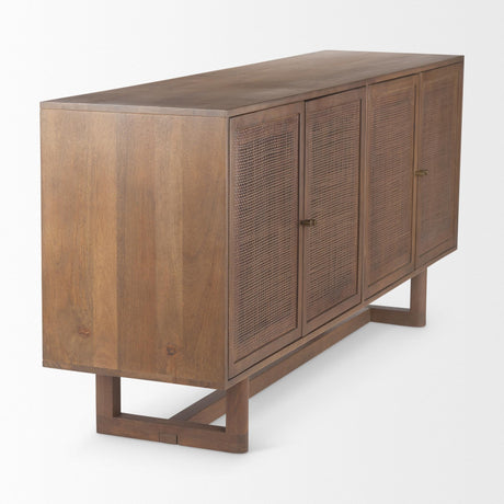 Mercana Grier Medium Brown Solid Wood W/Cane Sideboard