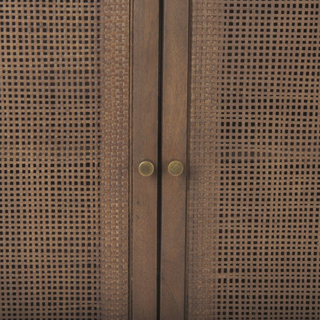 Mercana Grier Medium Brown Solid Wood W/Cane Sideboard