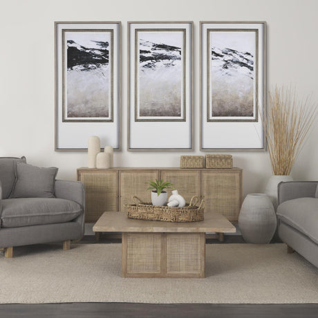 Mercana Grier 72.0L x 18.75W x 31.5H Light Brown Solid Wood W/Cane Sideboard