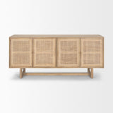 Mercana Grier 72.0L x 18.75W x 31.5H Light Brown Solid Wood W/Cane Sideboard