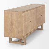 Mercana Grier 72.0L x 18.75W x 31.5H Light Brown Solid Wood W/Cane Sideboard