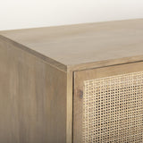 Mercana Grier 72.0L x 18.75W x 31.5H Light Brown Solid Wood W/Cane Sideboard
