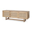 Mercana Grier Light Brown Solid Wood and Cane 3 Door Media Console