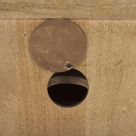 Mercana Grier Light Brown Solid Wood and Cane 3 Door Media Console