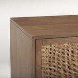 Mercana Grier 65.0L x 18.75W x 23.0H Medium Brown Solid Wood W/Cane Media Console