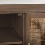Mercana Grier 65.0L x 18.75W x 23.0H Medium Brown Solid Wood W/Cane Media Console