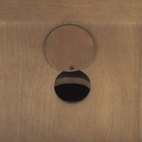 Mercana Grier 65.0L x 18.75W x 23.0H Medium Brown Solid Wood W/Cane Media Console