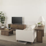 Mercana Grier 65.0L x 18.75W x 23.0H Medium Brown Solid Wood W/Cane Media Console