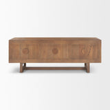 Mercana Grier 65.0L x 18.75W x 23.0H Medium Brown Solid Wood W/Cane Media Console