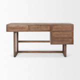 Mercana Grier 60.0L x 22.75W x 30.5H Medium Brown Solid Wood W/Cane Office Desk