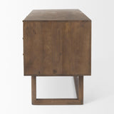 Mercana Grier 60.0L x 22.75W x 30.5H Medium Brown Solid Wood W/Cane Office Desk