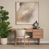 Mercana Grier 60" Light Brown Solid Wood W/Cane Office Desk
