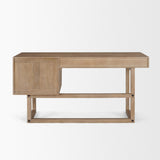 Mercana Grier 60" Light Brown Solid Wood W/Cane Office Desk