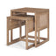 Mercana Grier Set of 2 Light Brown Solid Wood w/ Cane Nesting Accent Tables
