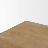 Mercana Grier Set of 2 Light Brown Solid Wood w/ Cane Nesting Accent Tables