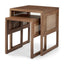 Mercana Grier Set of 2 Medium Brown Solid Wood w/ Cane Nesting Accent Tables