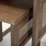 Mercana Grier Set of 2 Medium Brown Solid Wood w/ Cane Nesting Accent Tables